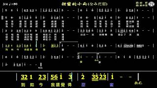 甜蜜的小雨F なみだ恋淚水之戀《動態簡譜》導音 伴奏《雙跑譜》卡拉OK字幕 [upl. by Wycoff646]