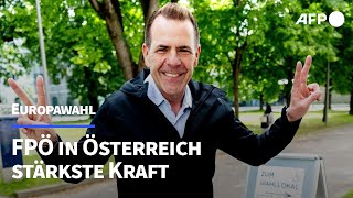 EUWahl Rechtspopulistische FPÖ in Österreich stärkste Kraft  AFP [upl. by Kamerman]