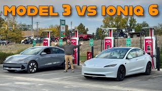 Highway Range Test Battle Tesla Model 3 Long Range RWD vs Hyundai IONIQ 6 SE [upl. by Beasley]