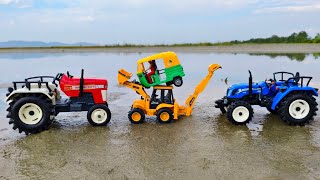 Jump River Mohindra Tractor l Swaraj Tractor l Ford l Mini Echar tractor l Makmud Toys [upl. by Bolan]