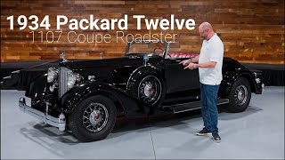 1934 Packard Twelve 1107 Coupe Roadster  Saturday April 27  The Enthusiast Auction Auburn Indiana [upl. by Ahsiekrats]