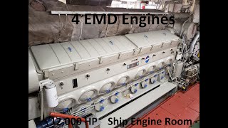 Running Four EMD Engines In A Ship Engine Room 12000 HP [upl. by Hugh]