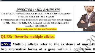 Describe multiple alleles [upl. by Naujaj720]