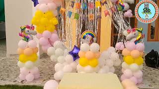 Balloon decoration birthday party in Varanasi unicorn theme [upl. by Oliva]