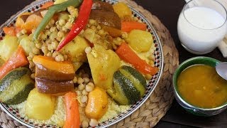 Recette de couscous aux légumes  couscous with vegetables recipe  وصفة الكسكس بالخضر [upl. by Ainat638]