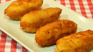 Cómo hacer croquetas de queso muy cremosas [upl. by Kitrak316]