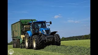 Gras sammeln  New Holland T7050  Deutz Fahr X710  Krone ZX 450 GL [upl. by Oni306]