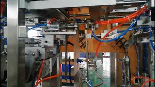 Nitrogen filling Brown paper bag single station packaging machine doypack packing machine [upl. by Esirehs]