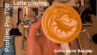 Profitec pro 700  Latte art playing [upl. by Nosahc844]