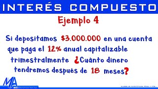 Interés compuesto  Ejemplo 4 Hallar el valor final o monto  interés capitalizable [upl. by Etteniotna]