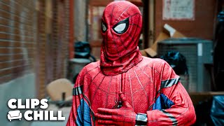 Tom Hollands COOLE SuitUp Szene amp Stan Lee Cameo  SpiderMan Homecoming [upl. by Analaj]