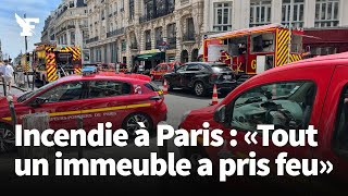 Un grave incendie en cours dans un immeuble du 2e arrondissement à Paris [upl. by Lraep368]