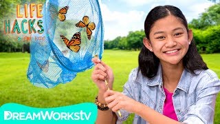 Homemade Butterfly Catcher  Other Outdoor Hacks  LIFE HACKS FOR KIDS [upl. by Annaujat]