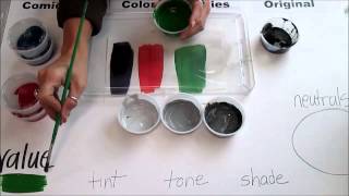 Art 1 Unit 5 How to mix paint Tints Tones and Shades [upl. by Louella]