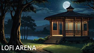 Peaceful Night Scene Full Moon Illuminates Verdant Landscape amp Wooden Gazebo  Tranquil Lofi Vibes [upl. by Auburn]