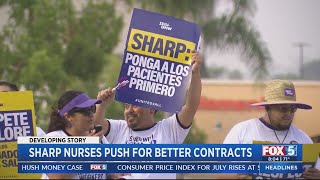 Sharp HealthCare workers push for better contracts [upl. by Ttayh]