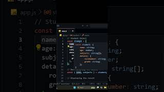 Day 05 😳  Destructuring Object In Js coding javascript shorts [upl. by Narot]