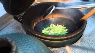 Wok cooking on Big Green Egg [upl. by Merfe]