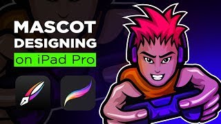 Vectornator  Procreate  Mascot logo designing on iPad pro [upl. by Crystie939]