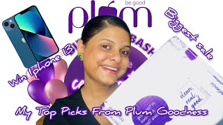 Product recommendation for PLUM GOODNESS sale UPTO 50 off My top picks from Plum win iPhone 13 [upl. by Cloots]