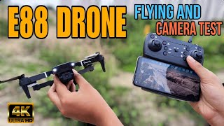 E88 4K Dual Camera Drone Flying  E88 Drone Camera Test  E88 Pro Camera Drone Flying Test [upl. by Noseyt832]