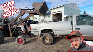 Making this Chevy Truck LIKE NEW With RANDOM Parts I Find Budget Plow Truck Fix [upl. by Jabe]