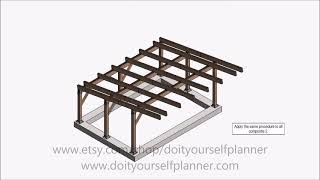 24x24 carport plans diy carport plan diy carport plans wooden carport car shelter plans [upl. by Toffey]