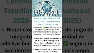 Convocatoria Movilidad Estudiantil Internacional 20261 Otoño 2025 [upl. by Adlesirk]