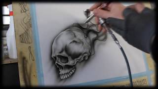 Airbrush Anleitung für Anfänger  How To airbrush for beginners  Skull Videotutorial [upl. by Okimuy963]