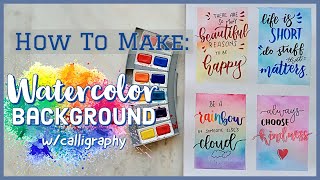 How To Make  Watercolor Poster Color Background And Calligraphy  Art Therapy [upl. by Narhem]