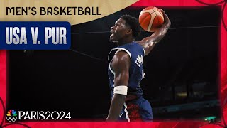 Team USA DISMANTLES Puerto Rico in final mens basketball group game  Paris Olympics  NBC Sports [upl. by Chien]