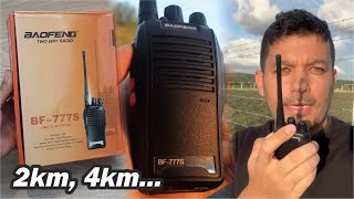 Teste de alcance e avaliação do Rádio Baofeng bf 777s  unboxing Walkie Talkie [upl. by Fotinas]