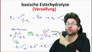 basische Esterhydrolyse  Verseifung  Mechanismus mit Beispiel einfach erklärt  Chemie [upl. by Hadeis173]