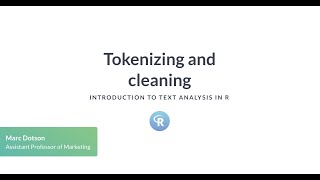 R Tutorial Tokenizing and cleaning [upl. by Yrahca]