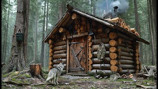 Living Off the Grid in a Cabin We Built Ourselves Build Log Cabin [upl. by Oregolac]