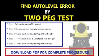 How to Check Calibration of Auto Level at Site  Find Error in Auto Level  Two Peg Test Procedure [upl. by Marchal64]