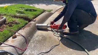 Using a Diamond Core Bit to Drill Through Concrete Curb [upl. by Codee]