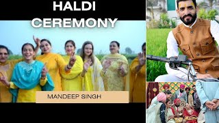 haldi ceremony Mandeep Singh ❤️haldiceremony kurta angrej amrinder gill [upl. by Zzaj]