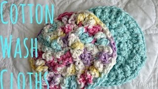 How to Crochet Cotton Washcloth [upl. by Blackwell]