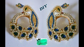 Peacock chandbali earrings making with silk thread  jewellery tutorials [upl. by Lister308]