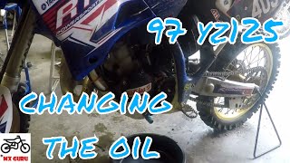 Yamaha YZ 125 1997 OIL CHANGE TUTORIAL  Basic Motocross Dirtbike Maintenance [upl. by Atirat]