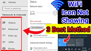 How to Fix WiFi Not Showing Taskbar in windows 10  Fix missing WiFi icon  Best 3 Mathods in 2023 [upl. by Sukramaj]