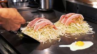 Japanese Food  The BEST OMELETTE OKONOMIYAKI Teppan Dining By The Way Tokyo Japan [upl. by Alphonsa]