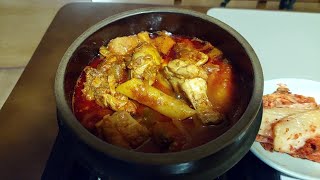 60대먹방닭볶음탕홍합탕김치동치미 sixty mukbang spicy braised chicken mussel soup kimchi [upl. by Iamhaj]