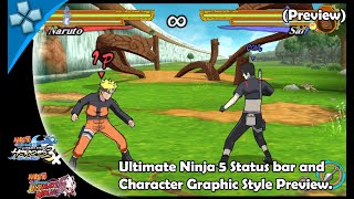 Preview Ultimate Ninja 5 Status Bar and Character Graphic mod For Naruto Ninja Heroes 3 PPSSPP [upl. by Pallaton]