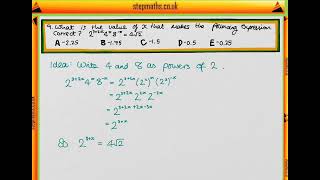 NSAA 2017 Section 1  Q09 Maths  Simplifying powers  Worked Solution [upl. by Ecirahc]