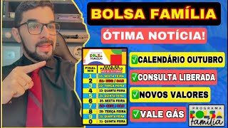 BOLSA FAMÍLIA OUTUBRO CALENDÁRIO OFICIAL VALE GÁS VALORES E CONSULTA LIBERADA [upl. by Olsewski]