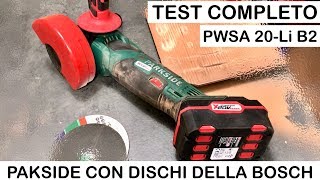 Smerigliatrice angolare PARKSIDE a Batteria PWSA 20Li B2 con DISCHI BOSCH [upl. by Akirdna]