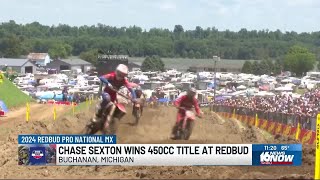 RedBud National Chase Sexton wins 450cc Chance Hymas wins 250cc [upl. by Lebatsirc]