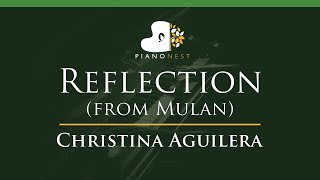 Christina Aguilera  Reflection from Mulan  LOWER Key Piano Karaoke Instrumental [upl. by Nwad775]